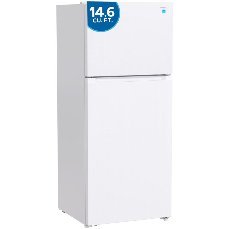 Avanti 28 in. 14.6 cu. ft. Counter Depth Garage-Ready Top Freezer Refrigerator - White, White, hires