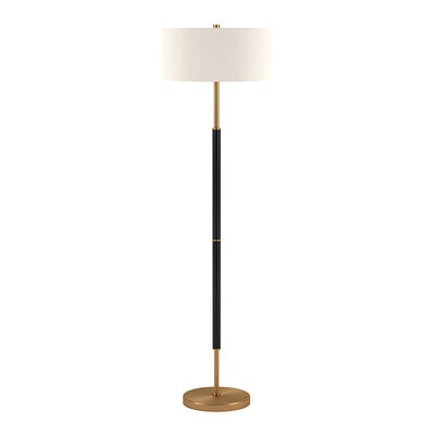 Hudson & Canal Simone Floor Lamp - Matte Black and Brass | FL0159