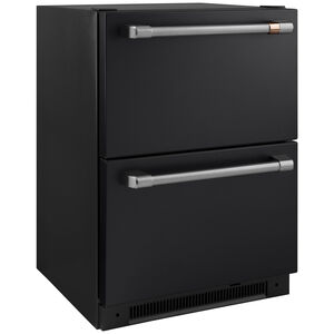 Cafe 24 in. 5.7 cu. ft. Double Refrigerator Drawers - Matte Black, Matte Black, hires