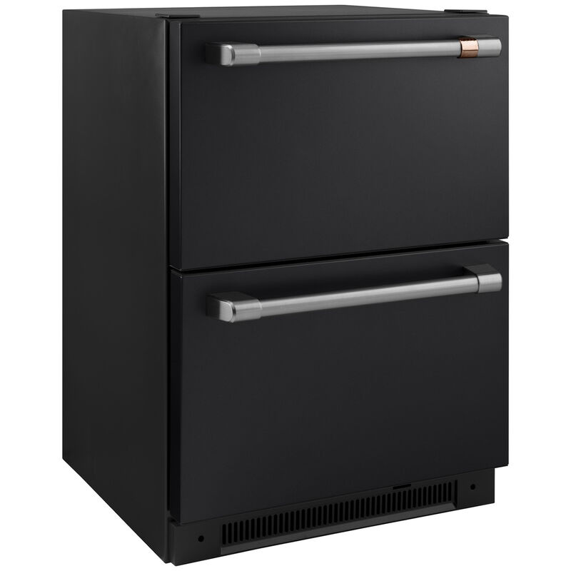 Cafe 24 in. 5.7 cu. ft. Double Refrigerator Drawers - Matte Black, Matte Black, hires