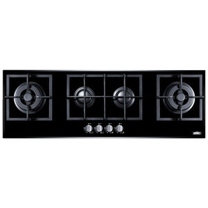 Summit 44 in. 4-Burner Natural Gas Cooktop with Simmer Burner - Black, , hires