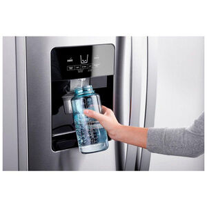 Whirlpool 36 in. 24.5 cu. ft. Side by Side Refrigerator with Ice & Water Dispenser - Fingerprint Resistant Stainless Steel, Stainless Steel, hires