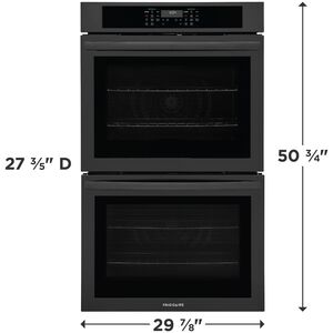 Frigidaire 30 in. 10.6 cu. ft. Top Control Electric Double Wall Oven With Standard Convection - Black, Black, hires