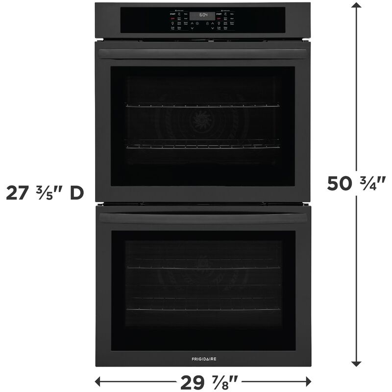 Frigidaire 30 in. 10.6 cu. ft. Top Control Electric Double Wall Oven With Standard Convection - Black, Black, hires