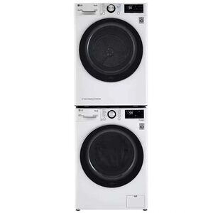 LG 24 in. 2.4 cu. ft. Smart Stackable Front Load Washer with Sanitize & Steam Wash Cycle - White, White, hires