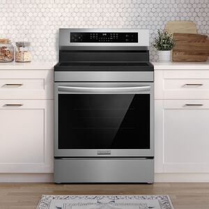 Frigidaire Gallery 30 in. 5.3 cu. ft. Air-Fry True European Convection Steam Electric Range with 4 Induction Burners - Stainless Steel, , hires