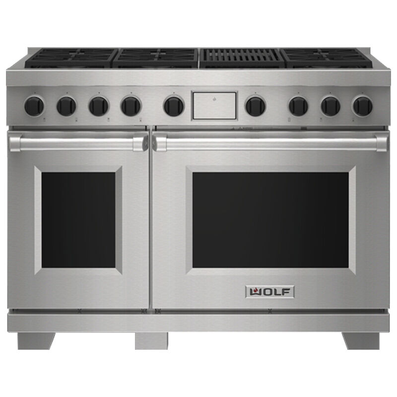 Wolf 48" Free Standing Natural Gas Dual Fuel Range Stainless Steel