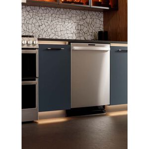 GE Profile 24 in. Smart Built-In Dishwasher with Top Control, 39 dBA Sound Level, 16 Place Settings, 5 Wash Cycles & Sanitize Cycle - Stainless Steel, Stainless Steel, hires