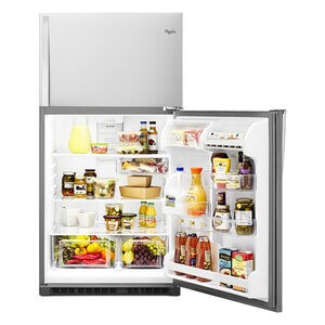 Whirlpool 33 in. 20.5 cu. ft. Top Freezer Refrigerator - Monochromatic Stainless Steel, Monochromatic Stainless Steel, hires