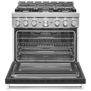 KitchenAid 36 in. 5.1 cu. ft. Smart Convection Oven Freestanding Gas Range with 6 Sealed Burners - Black, , hires
