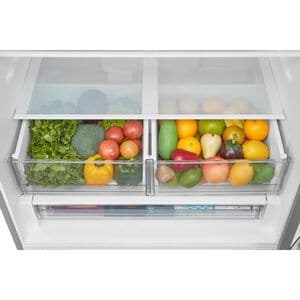 Midea 33 in. 22.8 cu. ft. Smart Counter Depth Bottom Freezer Refrigerator with Ice Maker - Stainless Steel, , hires