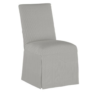 Skyline Furniture Slipcover Dining Chair in Linen Fabric - Oxford Stripe Charcoal, , hires