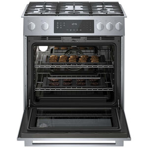 Bosch 800 Series 30 in. 4.8 cu. ft. Convection Oven Slide-In Gas Range with 5 Sealed Burners - Stainless Steel, , hires