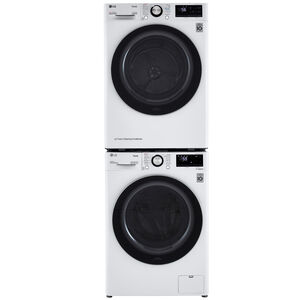 LG 24 in. 4.2 cu. ft. Smart Stackable Ventless Electric Dryer with Heat Pump, Sensor Dry & Sanitize Cycle - White, White, hires