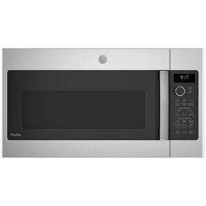 GE Profile 30 in. 1.7 cu. ft. Over-the-Range Microwave with Air Fry, 10 Power Levels, 300 CFM & Sensor Cooking Controls - Stainless Steel, Stainless Steel, hires