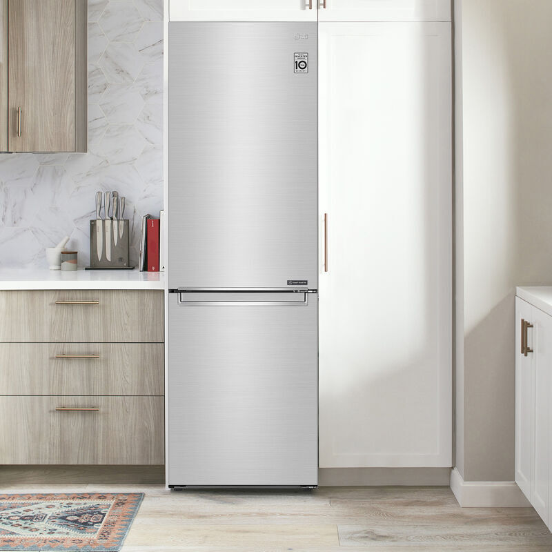 LG 24 in. 12 cu. ft. Counter Depth Bottom Freezer Refrigerator with Ice Maker - PrintProof Stainless Steel, , hires