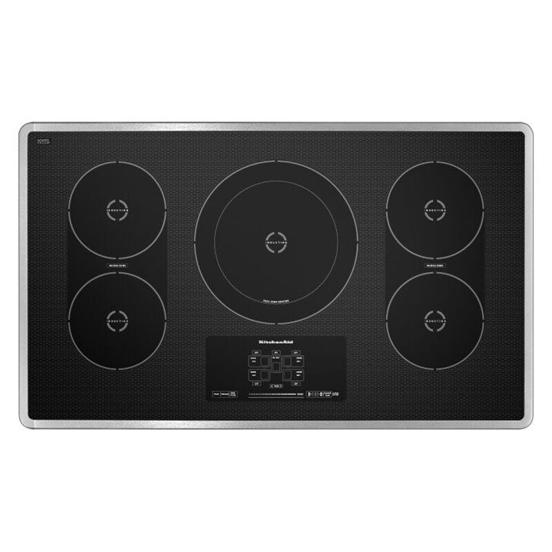 KitchenAid 36inch Induction Cooktop with 5 Smoothtop Burners - Stainless  Steel