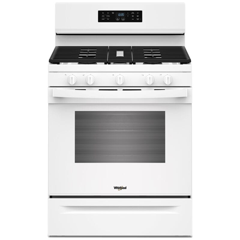 Whirlpool 30 in. 5.0 cu. ft. Air-Fry Standard Convection Gas Range with 5 Sealed Burners - White, , hires