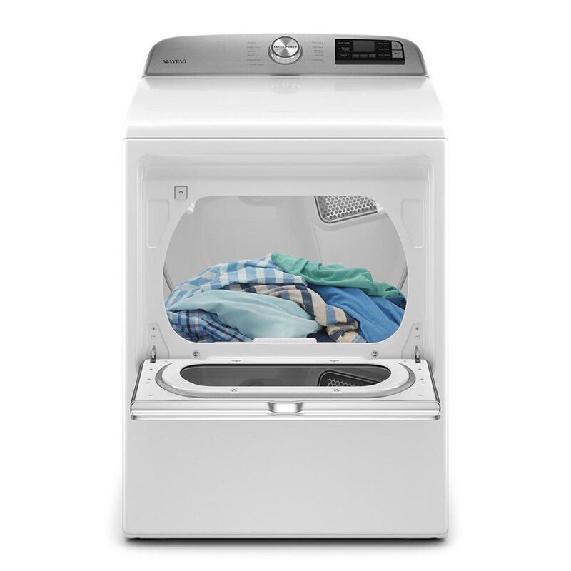 Maytag 27 in. 7.4 cu. ft. Front Loading Electric Dryer with 11 Dryer Programs, 4 Dry Options, Wrinkle Care & Sensor Dry - White, White, hires