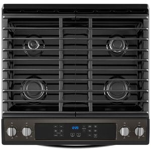 Whirlpool 30 in. 5 cu. ft. Slide-In Gas Range with 4 Sealed Burners - Black Stainless, Black Stainless, hires