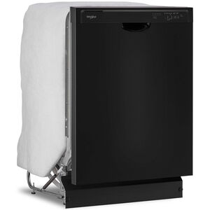 Whirlpool 24 in. Front Control Dishwasher with 57 dBa Sound Level & Pocket - Black, Black, hires