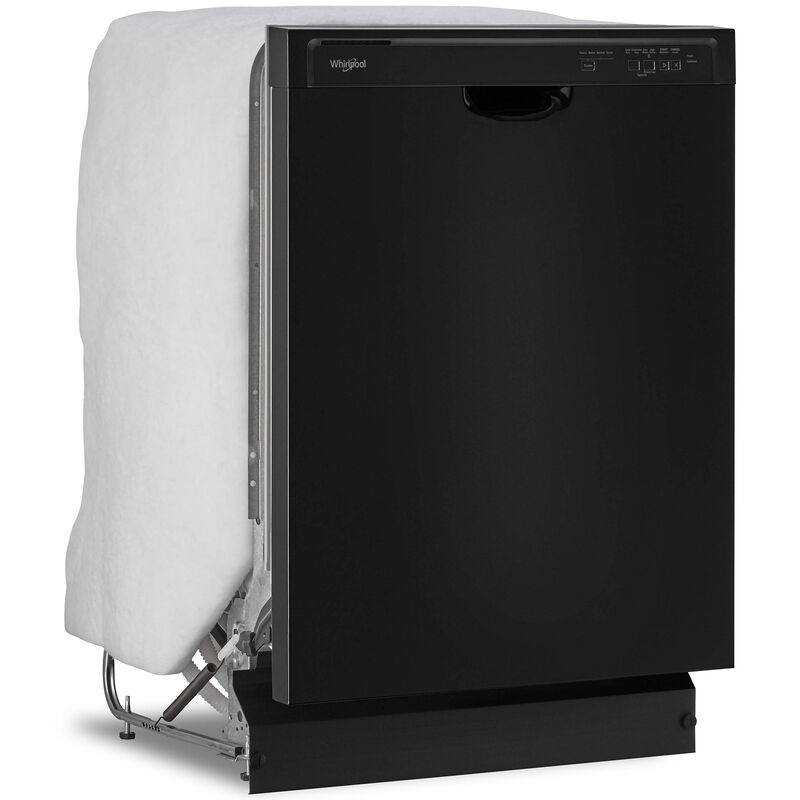 Whirlpool 24 in. Front Control Dishwasher with 57 dBa Sound Level & Pocket - Black, Black, hires