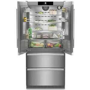 Liebherr 36 in. 19.5 cu. ft. Counter Depth 4-Door French Door Refrigerator with Ice Maker - Stainless Steel, , hires