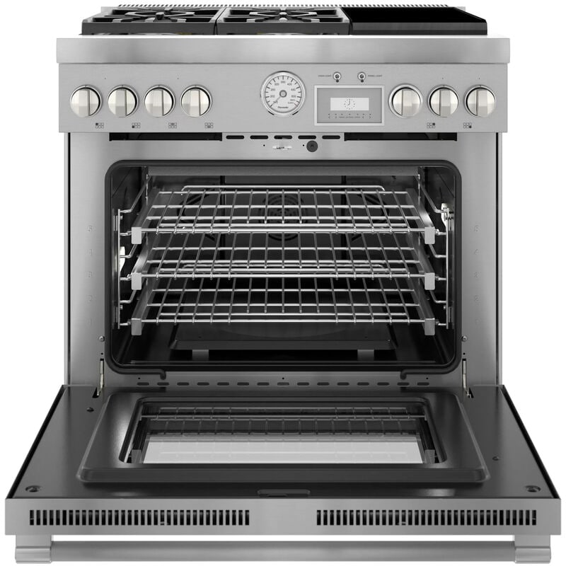 Thermador Pro Grand Professional Series 36 in. 5.7 cu. ft. Smart True European Convection Dual Fuel Range with 4 Sealed Burners - Stainless Steel, , hires
