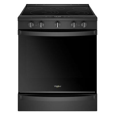Whirlpool 30 in. 6.4 cu. ft. Smart Convection Oven Slide-In Electric Range with 5 Smoothtop Burners - Black | WEE750H0HB
