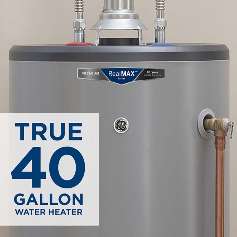 GE RealMax Premium LP Gas 40 Gallon Tall Water Heater with 10-Year Parts Warranty, , hires