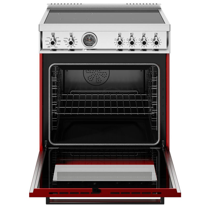 Bertazzoni Professional Series 30 in. 4.6 cu. ft. Air Fry Dual Convection Electric Range with 4 Induction Burners - Red, Red, hires