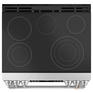 Cafe 30 in. 5.7 cu. ft. Smart Air Fry True European Convection Slide-In Electric Range with Smoothtop Burners - Stainless Steel, Stainless Steel, hires