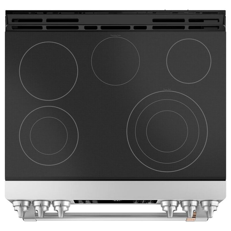 Cafe 30 in. 5.7 cu. ft. Smart Air Fry True European Convection Slide-In Electric Range with Smoothtop Burners - Stainless Steel, Stainless Steel, hires