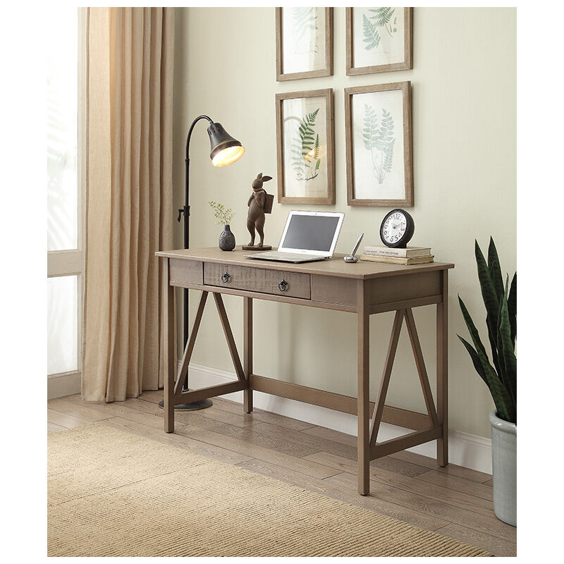 Terry Driftwood Computer Desk/Workcenter-Rustic Gray | P.C.
