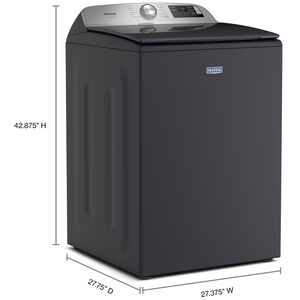 Maytag Pet Pro 27 in. 5.3 cu. ft. Smart Top Load Washer with Impeller & Sanitize with Oxi - Midnight Steel, Midnight Steel, hires