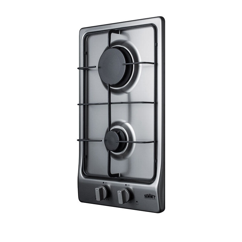 Summit 12 in. 2-Burner Natural Gas Cooktop - Stainless Steel, , hires