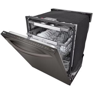 LG 24 in. Top Control Smart Dishwasher with 42 dBa Sound Level & 3rd-Rack - Black Stainless, Black Stainless, hires