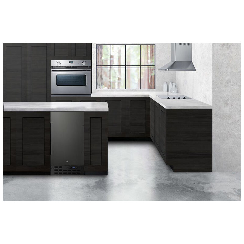 Summit 18 in. 2.7 cu. ft. Built-in Frost Free Compact Upright Freezer with Adjustable Shelves - Black Stainless Steel, , hires