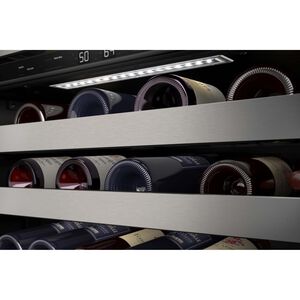 KitchenAid 24 in. Undercounter Wine Cooler with Metal Front Racks, Dual Zones & 46 Bottle Capacity Left Hinged - Black, Black, hires