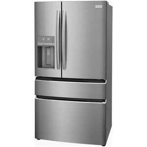 Frigidaire Gallery 36 in. 21.5 cu. ft. Counter Depth 4-Door French Door Refrigerator with External Ice & Water Dispenser and Custom-Flex Temp Drawer - Stainless Steel, Stainless Steel, hires