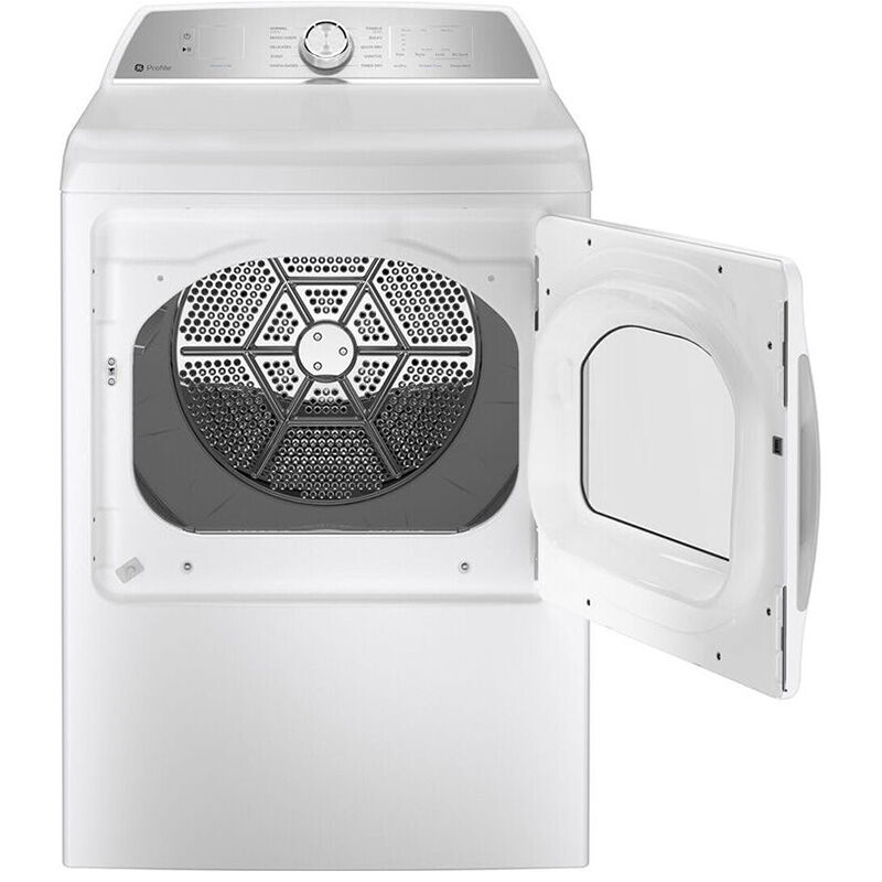 GE Profile 27 in. 7.4 cu. ft. Smart Gas Dryer with Aluminized Alloy Drum, Sanitize Cycle & Sensor Dry - White, White, hires
