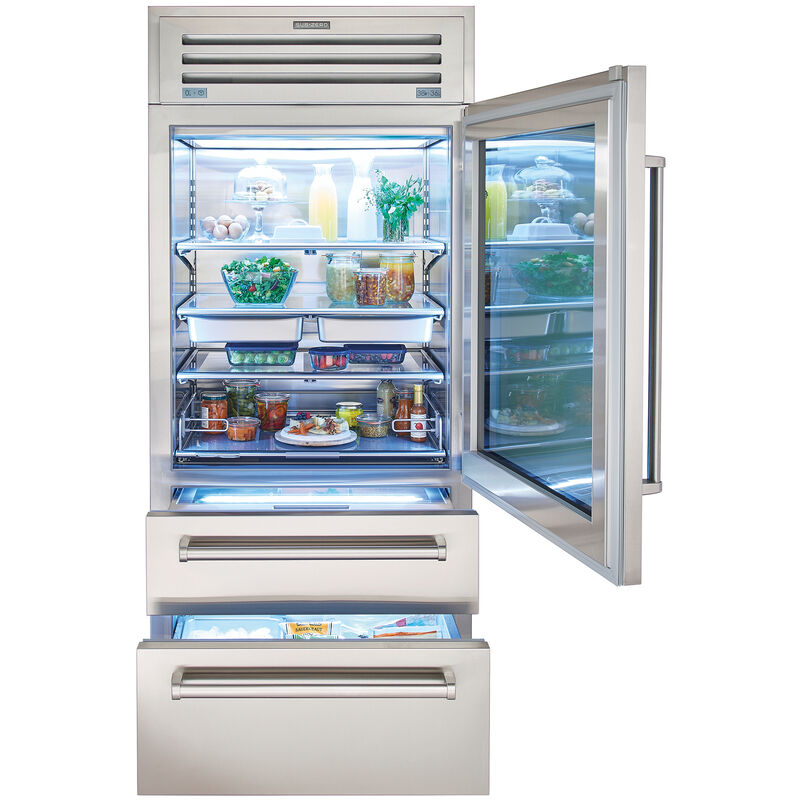 Sub-Zero 36 in. Built-In 22.7 cu. ft. Counter Depth Bottom Freezer Refrigerator - Stainless Steel, , hires
