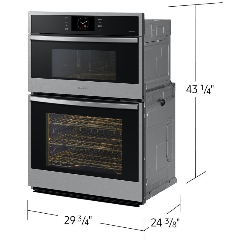Samsung 30 in. 7 cu. ft. Smart Speed/ Steam Electric Microwave/Wall Oven Combo with Dual Convection & Sensor Cooking - Stainless Steel, , hires