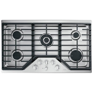 Cafe 36 in. Natural Gas Cooktop with 5 Sealed Burners & Griddle - Stainless Steel, , hires
