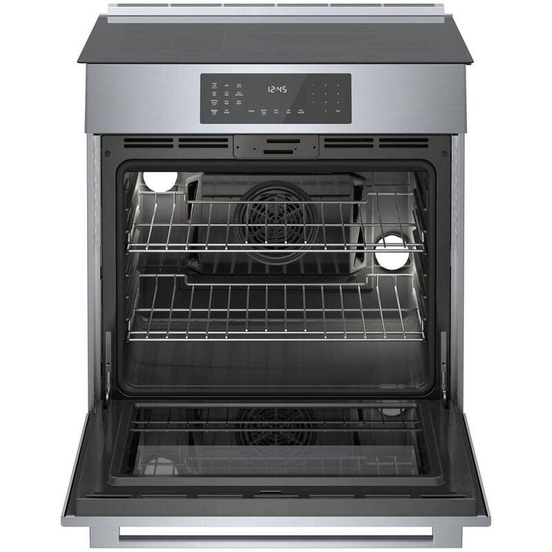 Bosch Benchmark Series 30 in. 4.6 cu. ft. True European Convection Slide-In Electric Range with 4 Induction Burners - Stainless Steel, , hires