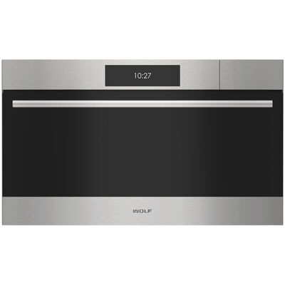 Wolf E Series 30 in. 2.4 cu. ft. Electric Wall Oven with Dual Convection & Steam Clean - Stainless Steel | CSOP3050TEST