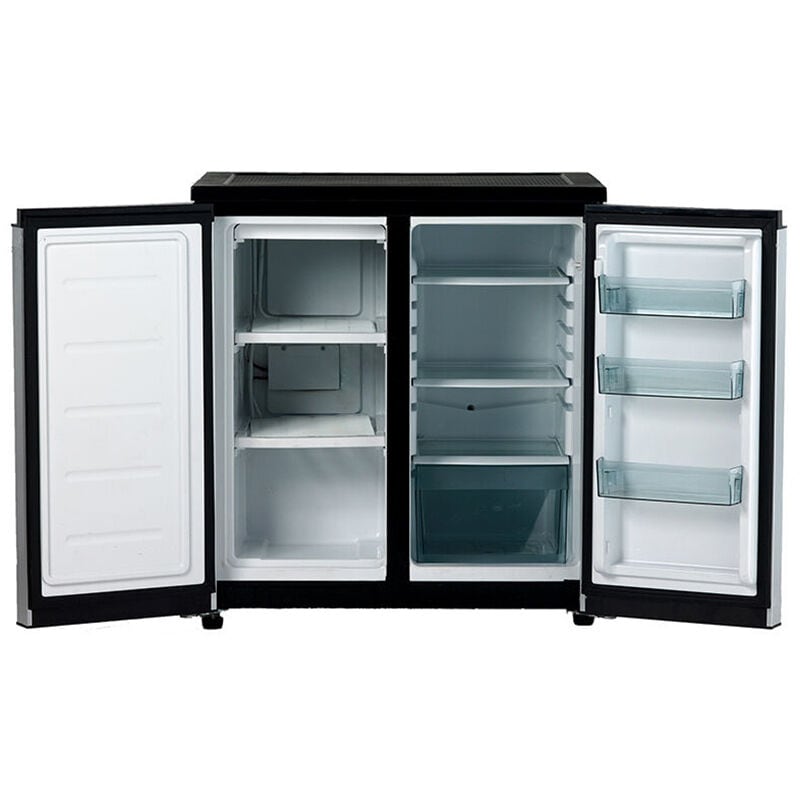 Avanti 31 in. 5.5 cu. ft. Side by Side Mini Fridge with Freezer Compartment Stainless Steel