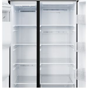 GE 36 in. 23.6 cu. ft. Counter Depth Side-by-Side Refrigerator with Ice & Water Dispenser - Black, Black, hires