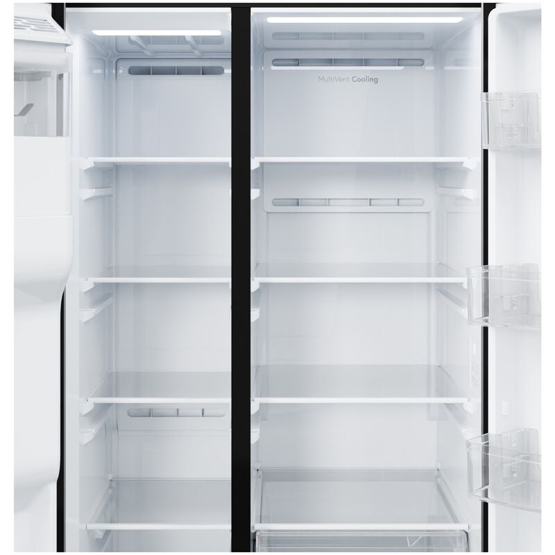 GE 36 in. 23.6 cu. ft. Counter Depth Side-by-Side Refrigerator with Ice & Water Dispenser - Black, Black, hires