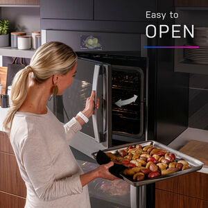 GE Profile 30 in. 10 cu. ft. Smart Top Control Electric Double Wall Oven with True European Convection - Stainless Steel, , hires